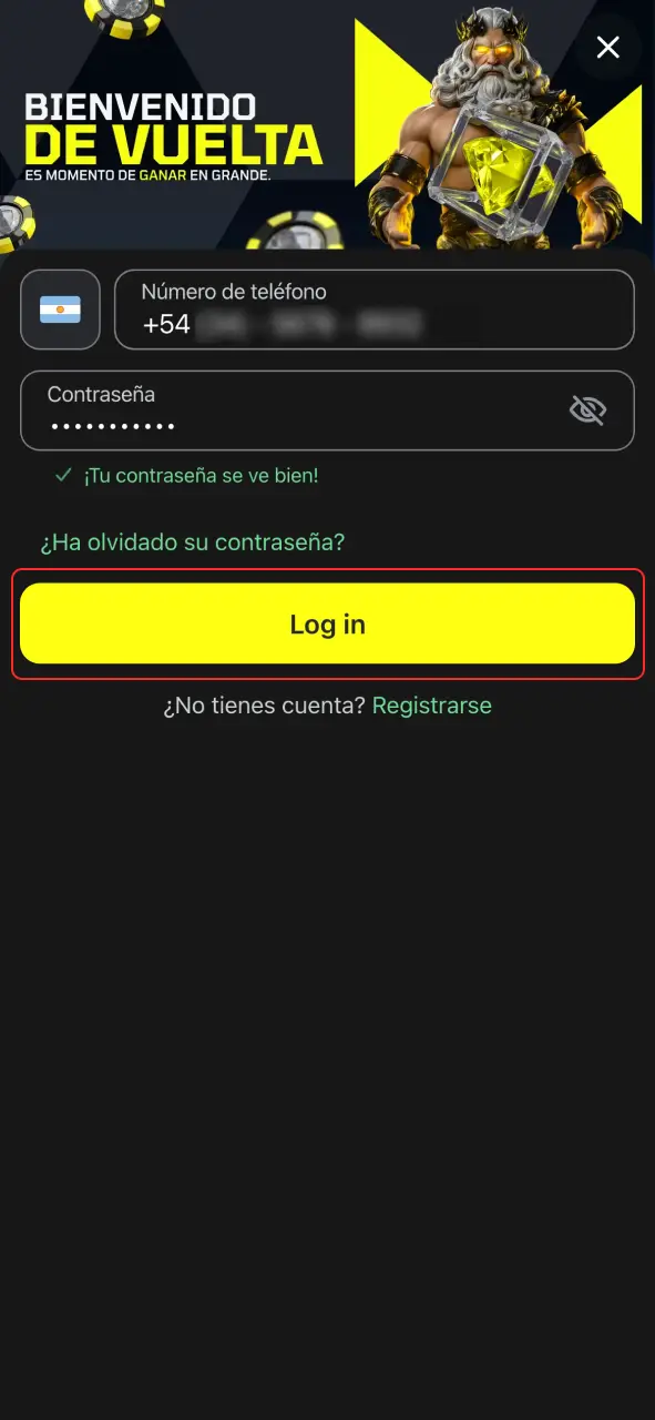 Ingresa tus datos en Fortunazo y accede a tu cuenta.